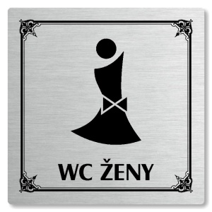 WC ženy, 148x148mm, stříbrná, Nebraska